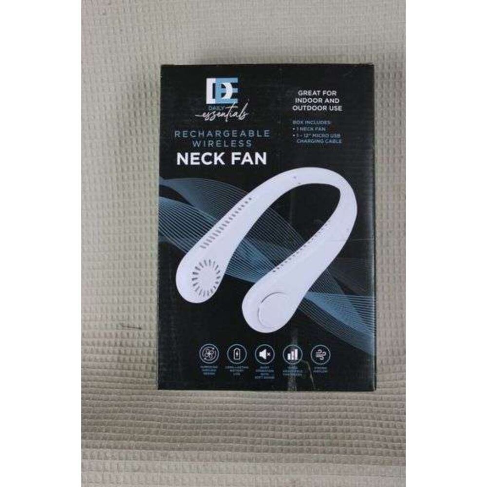 Black Rechargeable Wireless Neck Fan